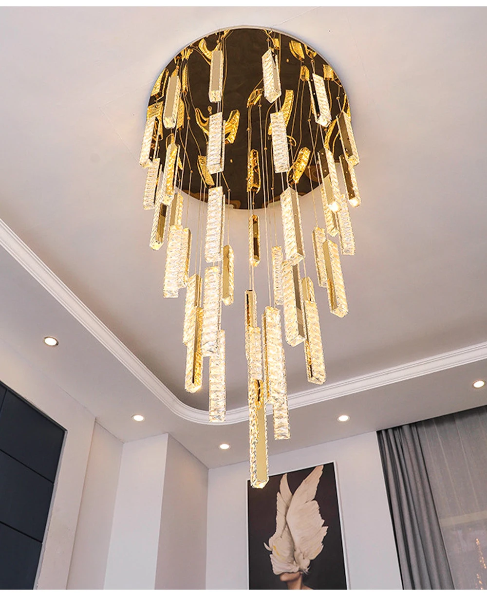 Modern Luxury Crystal LED Large Chandeliers For Living Room Nordic