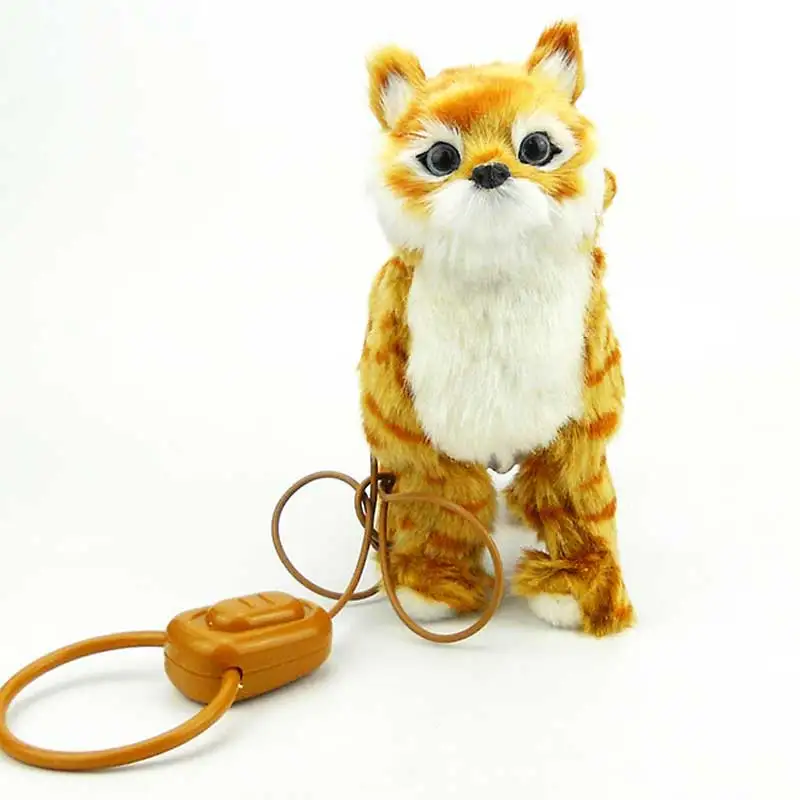 Robot Cat Electronic Plush Cat Singing Songs Dog Walk Electric Kitten Leash Control Music Kitty Pet Cute Animal Toy Kids Gift 2
