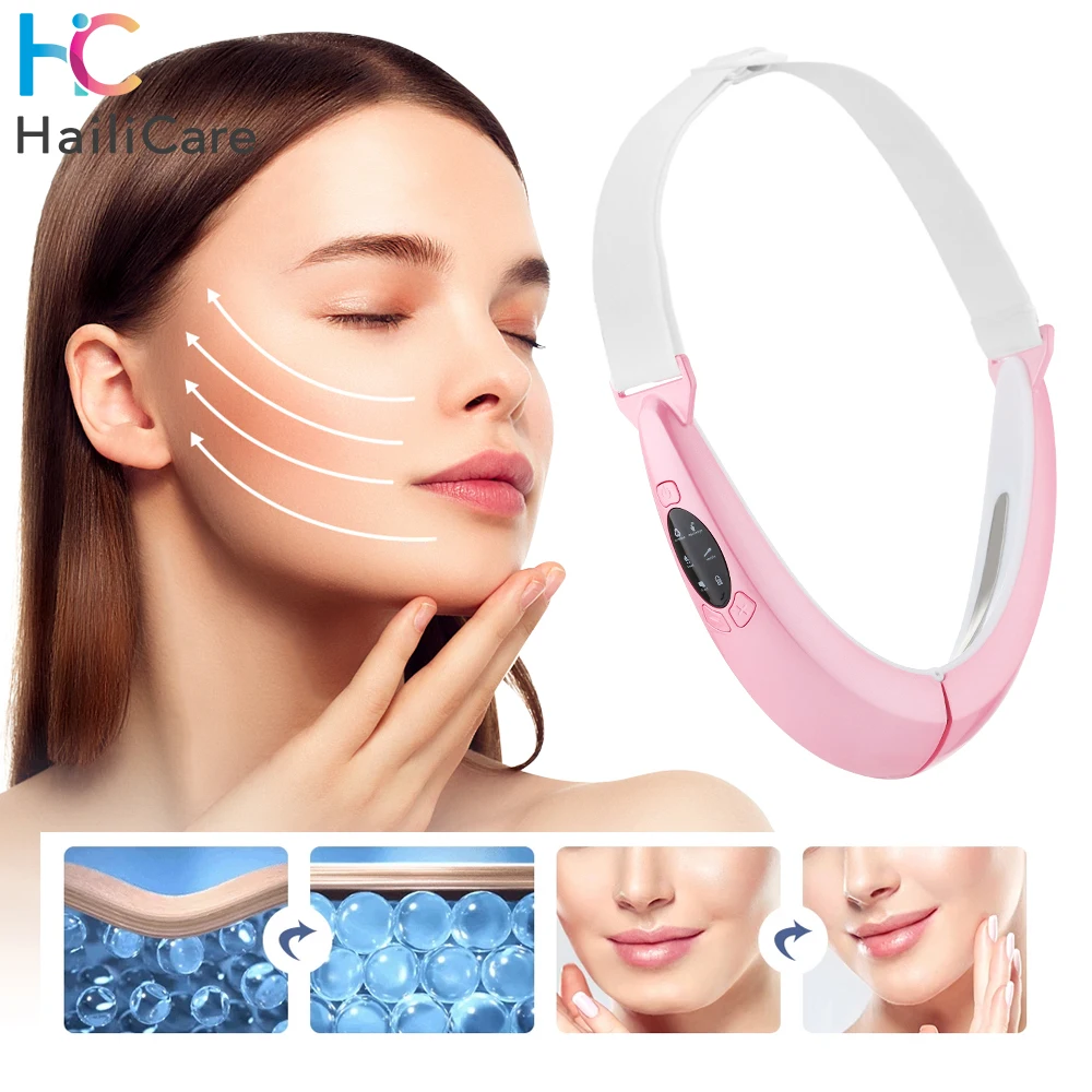 Dispositivo Di Sollevamento Del Viso Ems Led Photon Therapy Face Slimming Vibration Massager Double Chin V Line Lift Belt Dispositivo Per Mascella Ant