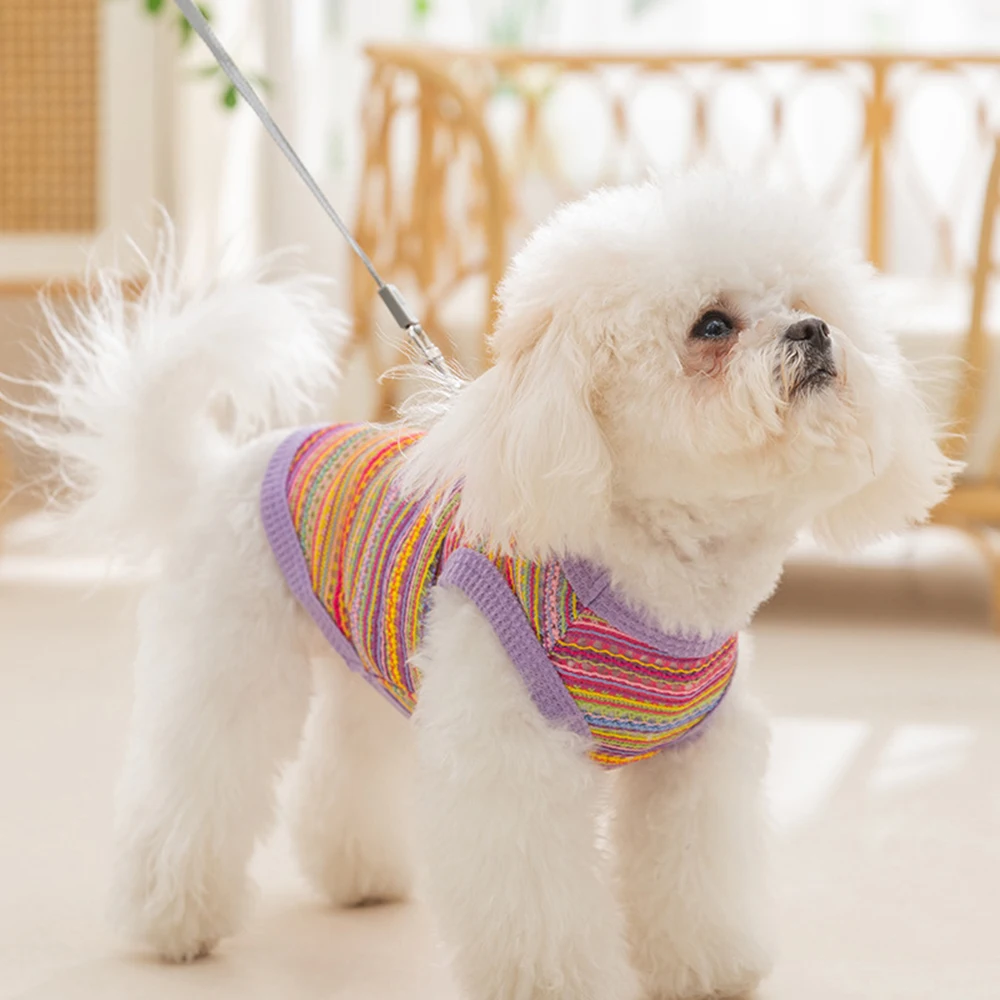 통기성 좋은 강아지 옷 여름용 중형 고양이 조끼 소형견 쿨링 옷 치와와 프렌치 불독 강아지 셔츠 (후크 포함)