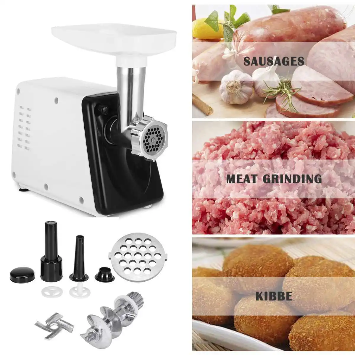 Electric Meat Grinder, Heavy Duty Meat Mincer, Sausage Stuffer Maker, Food  Grinder with Sausage & Kubbe Kit, Grinder Plates - AliExpress