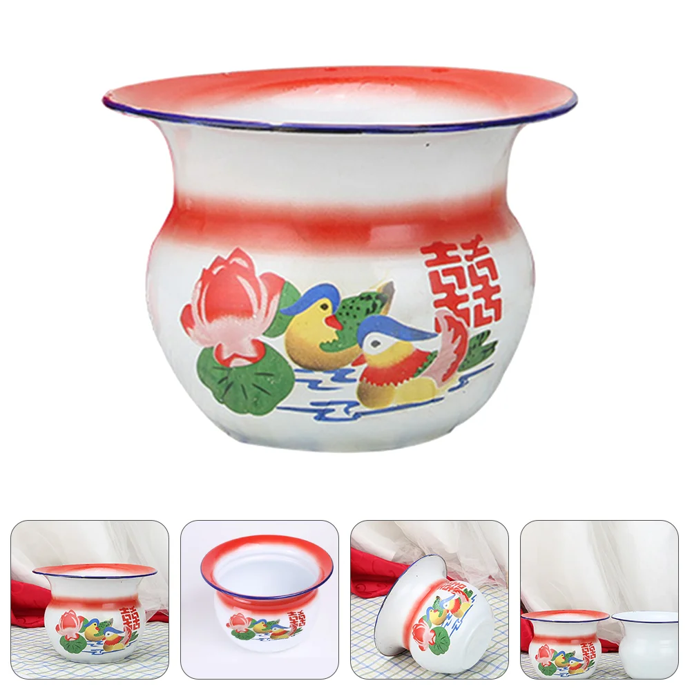 

Spittoon Vase Adult Convenient Pot Household Bed Pan The Urine Bedpan Enamel Durable Child Urinal Pail