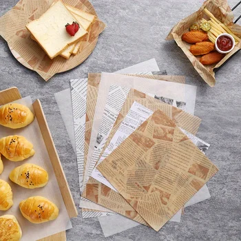50PCS Greaseproof Baking Paper Liners Food Safe Tray Inserts Disposable Parchment Sheets for Snacks Burgers Bakery Kitchen Use