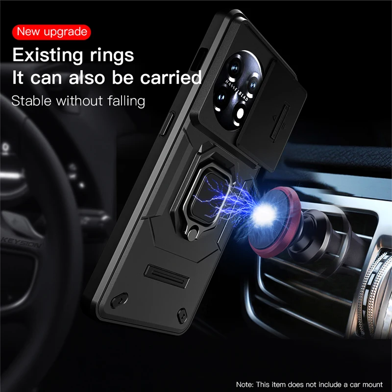 Étui de protection d'objectif d'appareil photo Bananq Slide 11 11R ACE 2 avec anneau magnétique et support pour OnePlus Nord N30 CE3 Lite_voghion.com