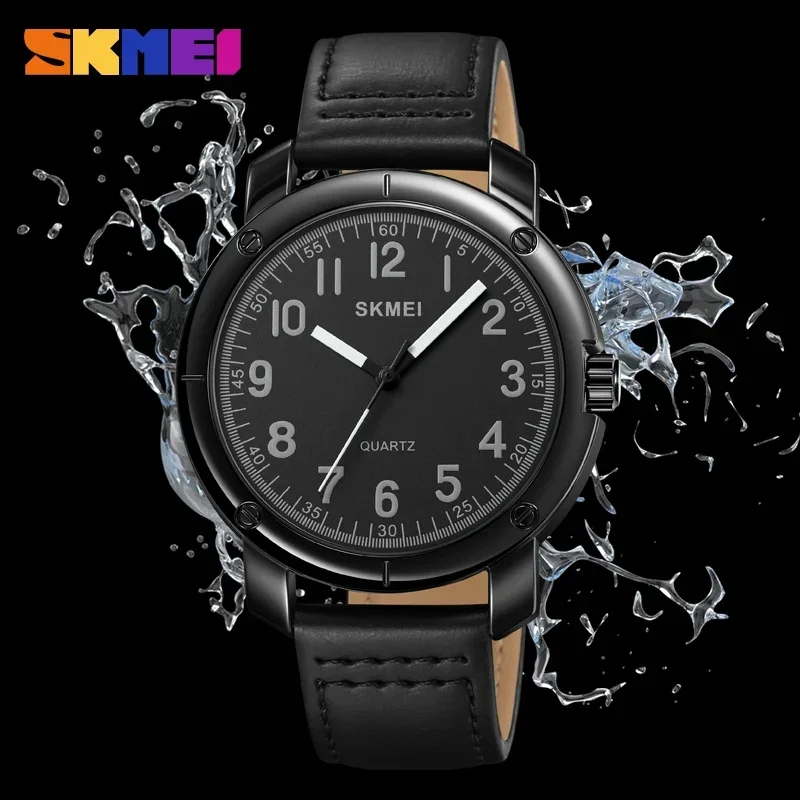 SKMEI 1987 Quartz Movement Men's Wristwatch for Man Luxury Leather