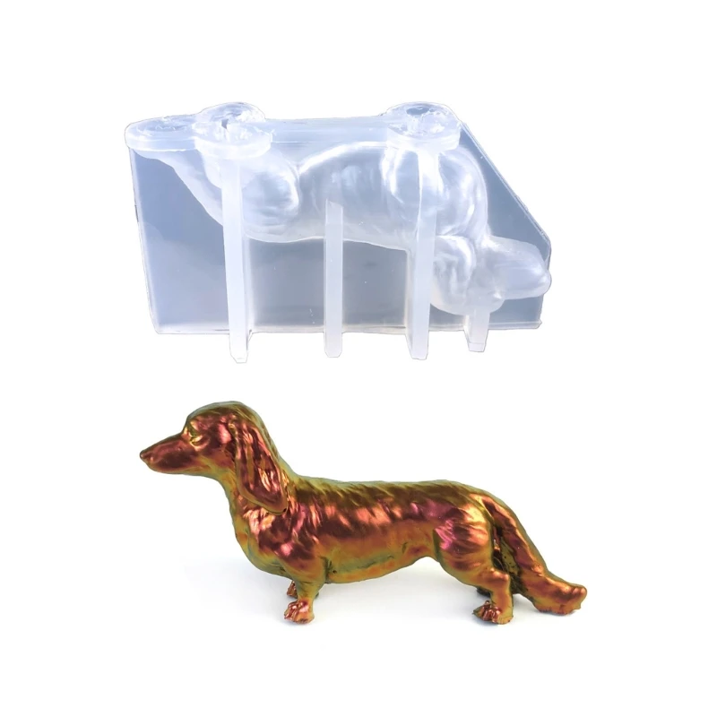 DIY Silicone Craft Molds Dog Ornament Molds Dachshund Shaped Clay Mould for Soap 264E