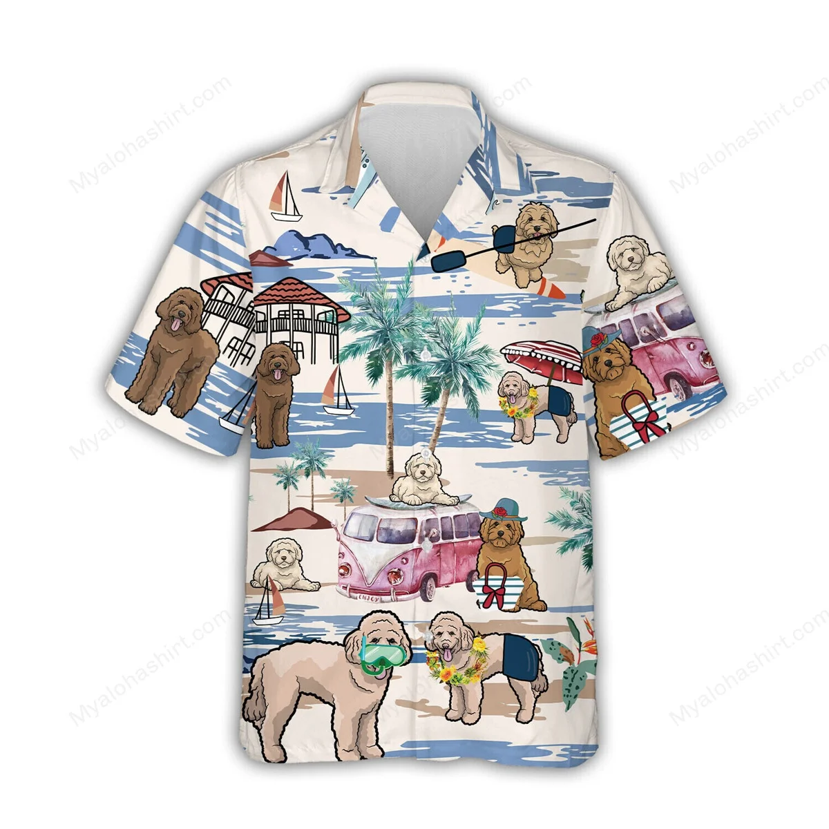 Hawaiian Shirts for Men War Theme Submarine Shirts Beach Short Sleeve Summer Casual Button Up Hawaii