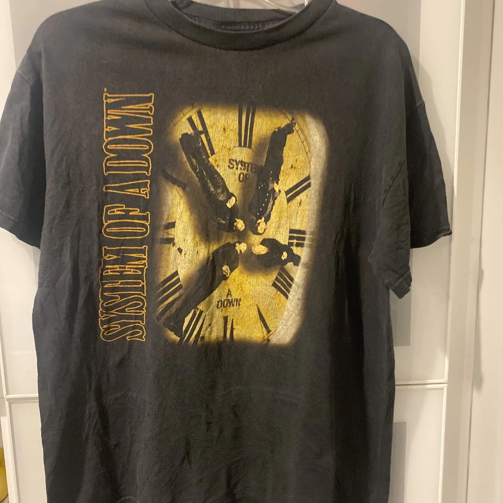 Vintage System Of A Down Mens Medium Black T Shirt Clock Hyptize Mezmerize