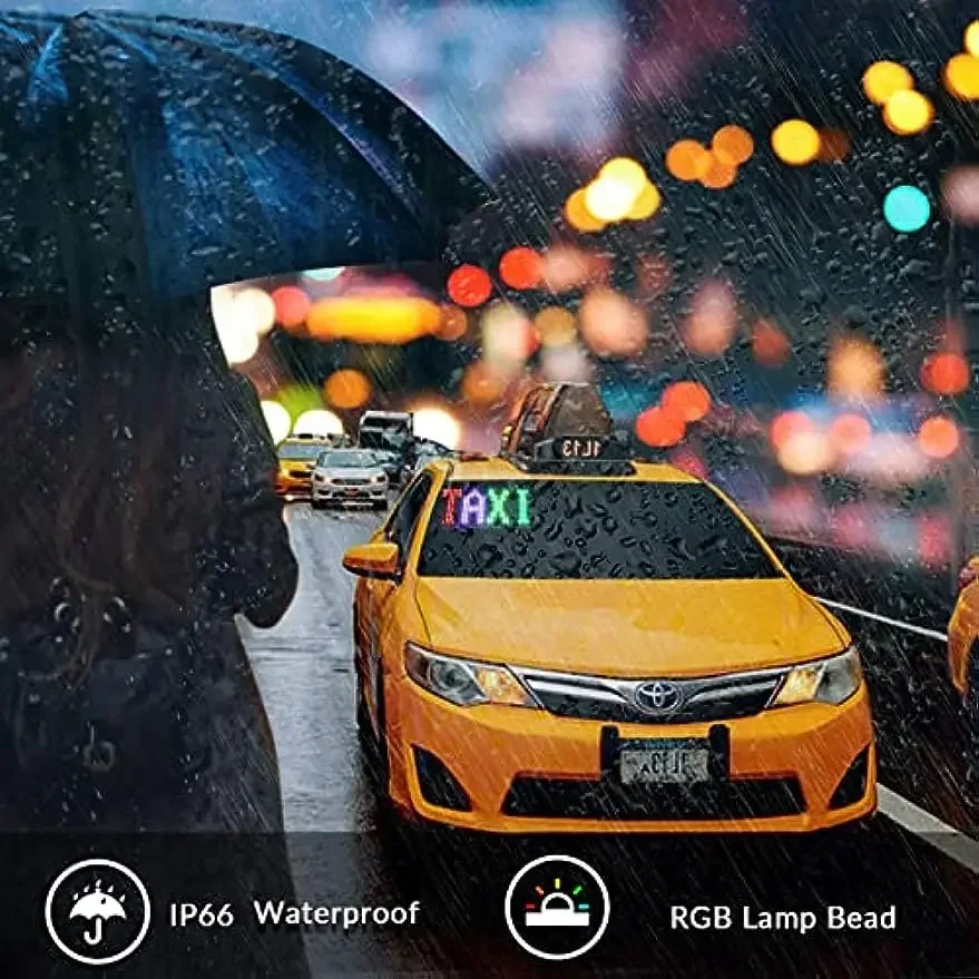 LED Car Signs Digital Sign Bluetooth App LED Modules Control DIY Programmable Scrolling Sign for Car 5V Uber Plate 7*17cm
