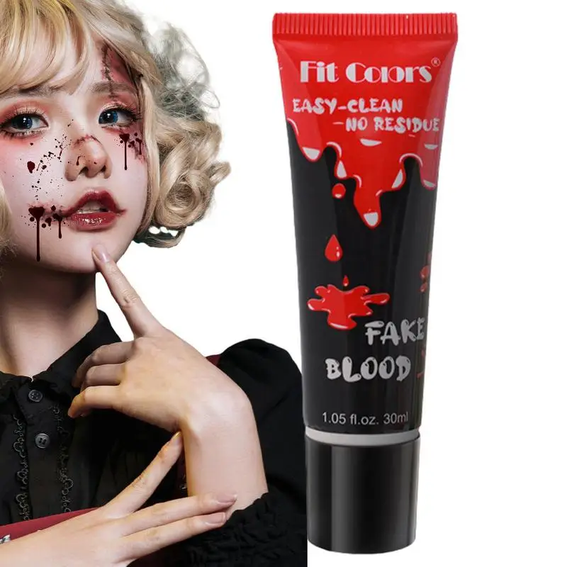 

Halloween Blood Makeup Halloween Cosplay Fake Blood Dripping Blood With Sticky Realistic Effects Washable Cosplay Blood 1 Fl Oz