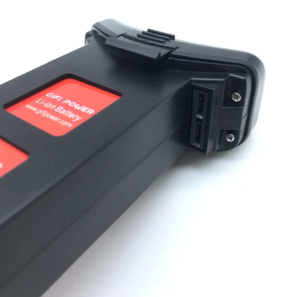 Batterie drone 4100mAh 7.4V pour Holy Stone HS100, montrant l'épaisseur et les marquages