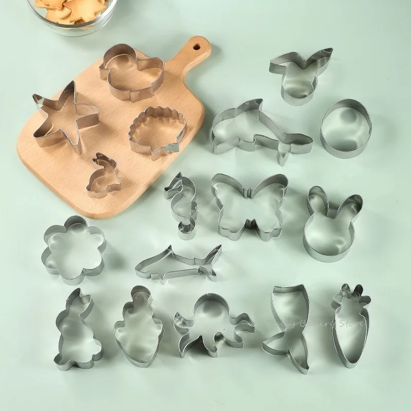 Marine Animal Series Stainless Steel Biscuit Cutter Shark Dolphin Fish Shaped Cookie Mold Kitchenware Baking Tool