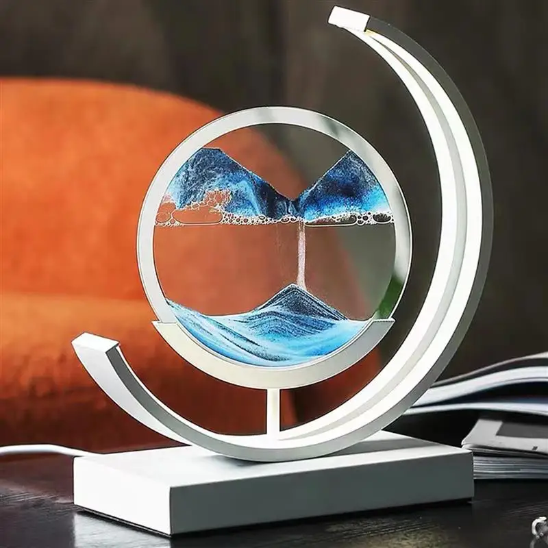 

3D LED Quicksand Painting Hourglass Art Christmas Decorations Landscape Flowing Sand Pictures For Rotating Table Night Light
