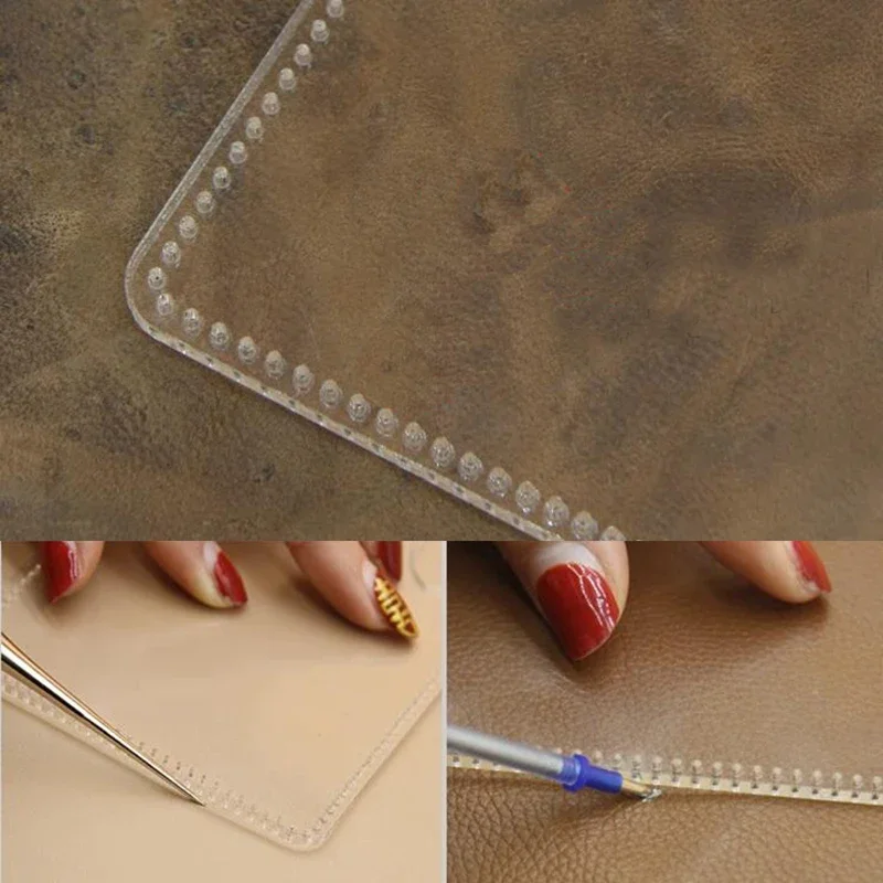 1pc DIY Acrylic Template Leather Craft Coin Purse Small Bag Pattern Stencil Durable Tool for Leather Handcrafts Golden Tower