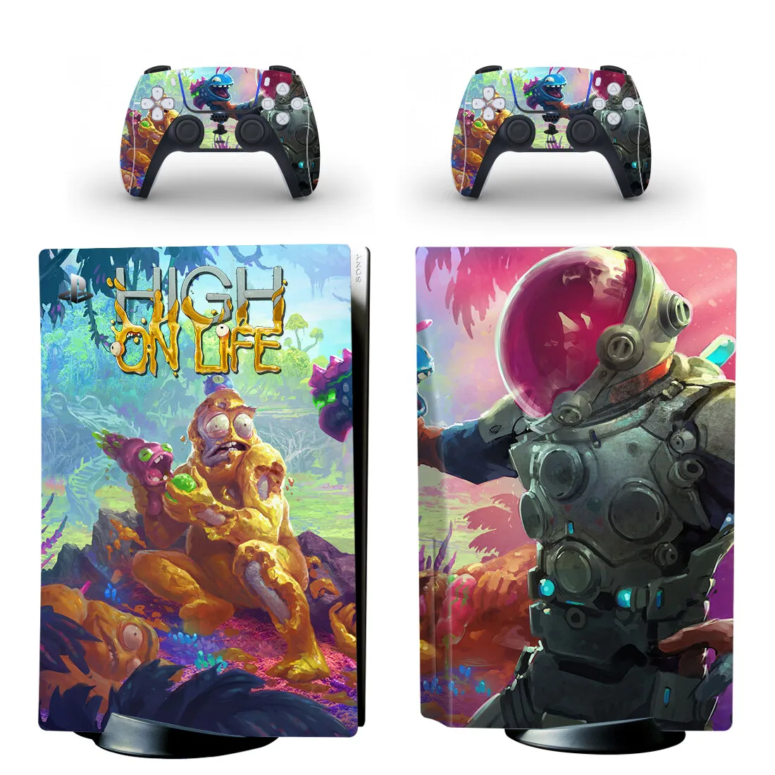 High On Life Ps5 Disc Skin Sticker Protector Decalcomania Cover Per Console Controller Ps5 Disk Skin Sticker Vinyl