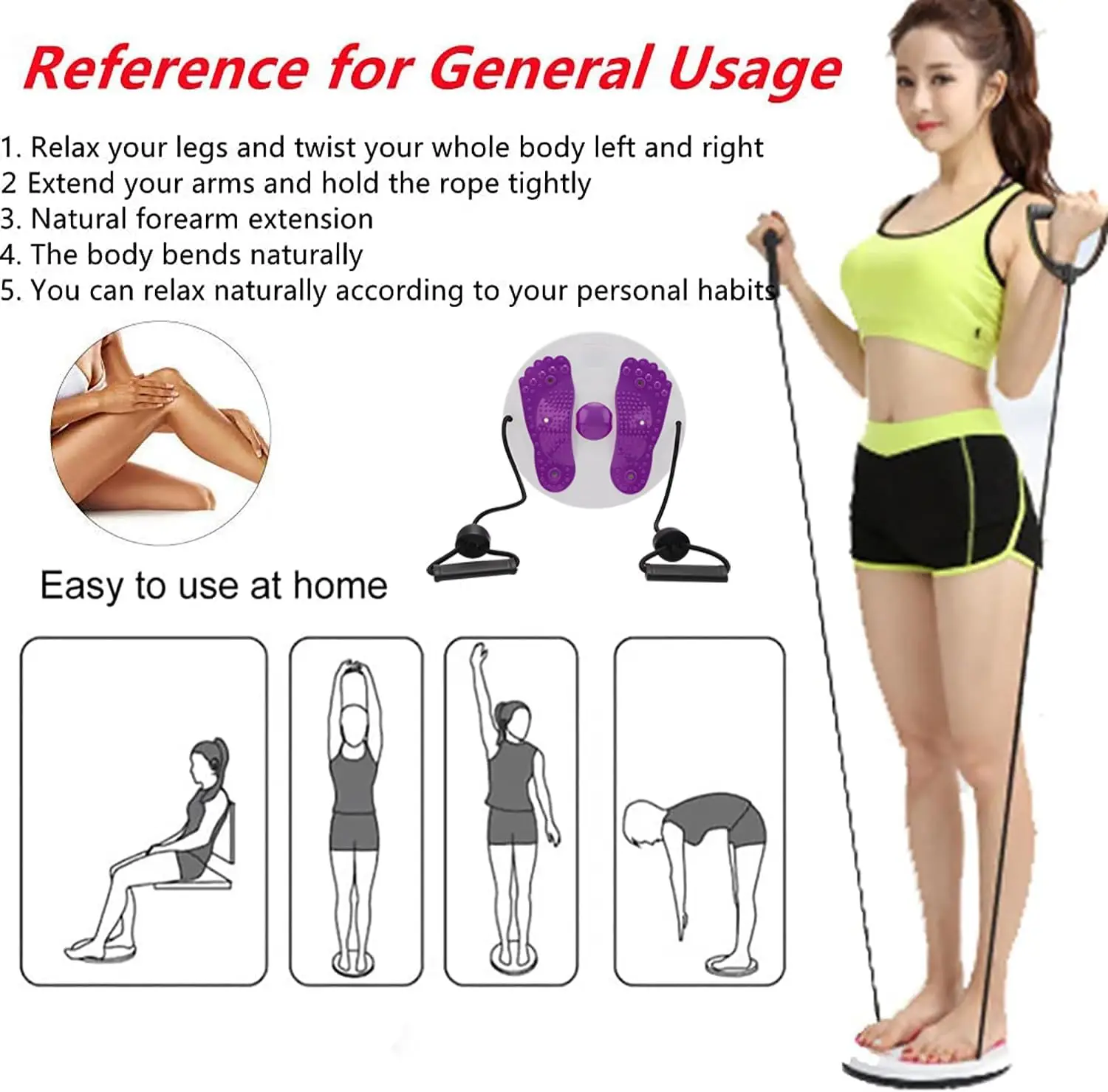 Waist Twisting Disc Waist Slimming Adjustable Trainer RotatingDisc With Handles Massage Foot Sole ForArms Hips Thighs waist twisting disc