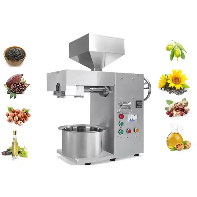 Commercial Oil Press 220V Stainless Steel Peanuts Walnuts Sunflower Seeds Oil Making Pressing Machine Food Processor