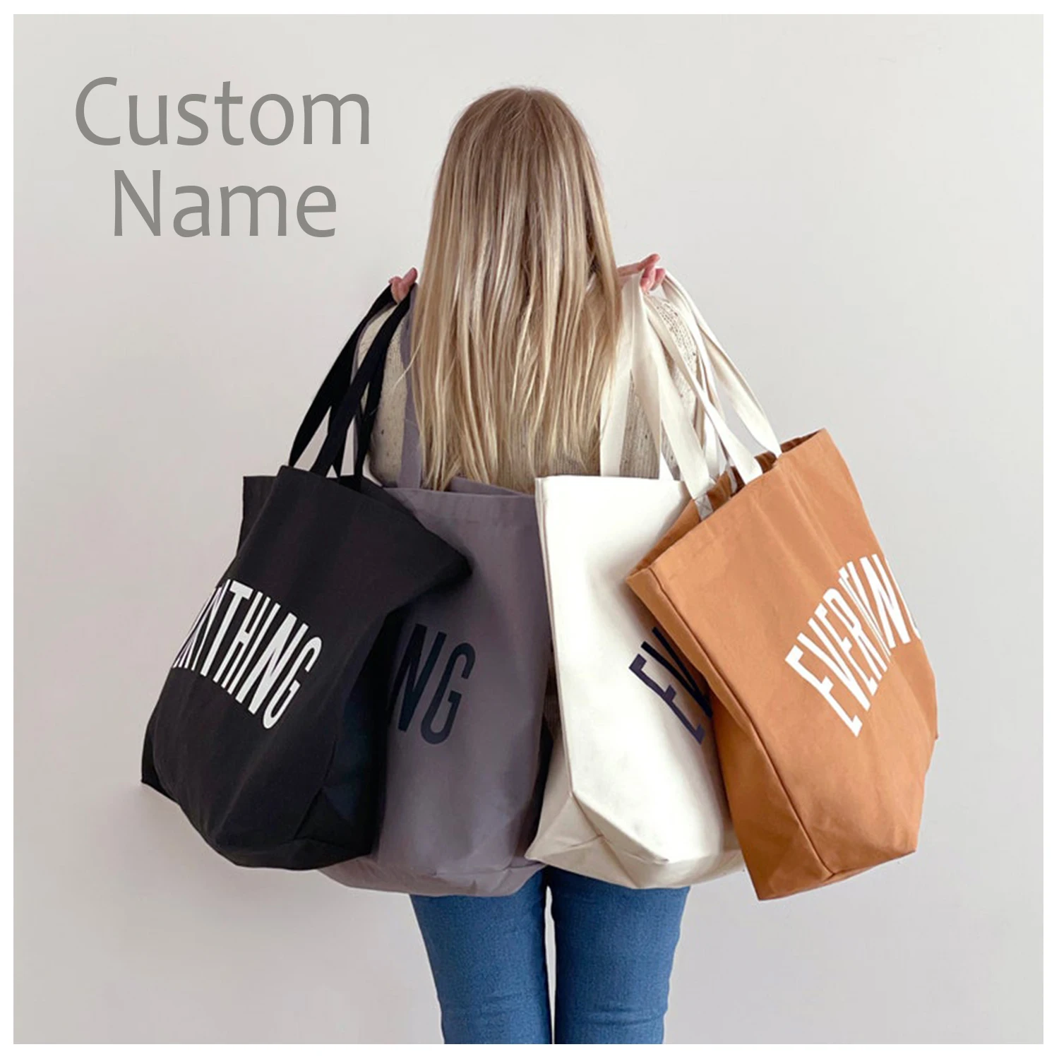 Custom Tote Bag, Name Tote Bag, Canvas Tote Bag, Market Bag