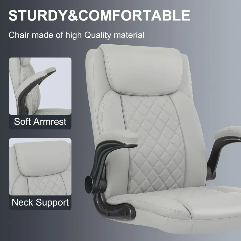 ergonomic adjustable height office chair with flip-up arms for standing desk use