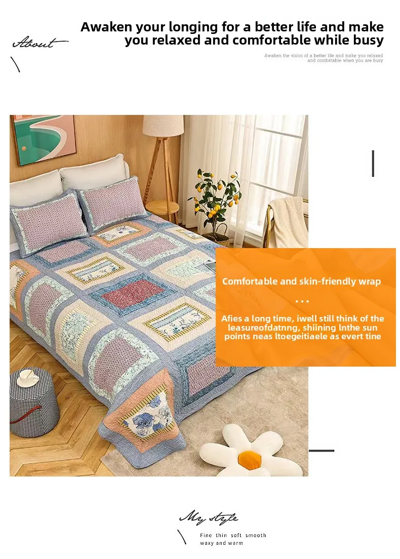 Handmade Patchwork Quilted Bedspread