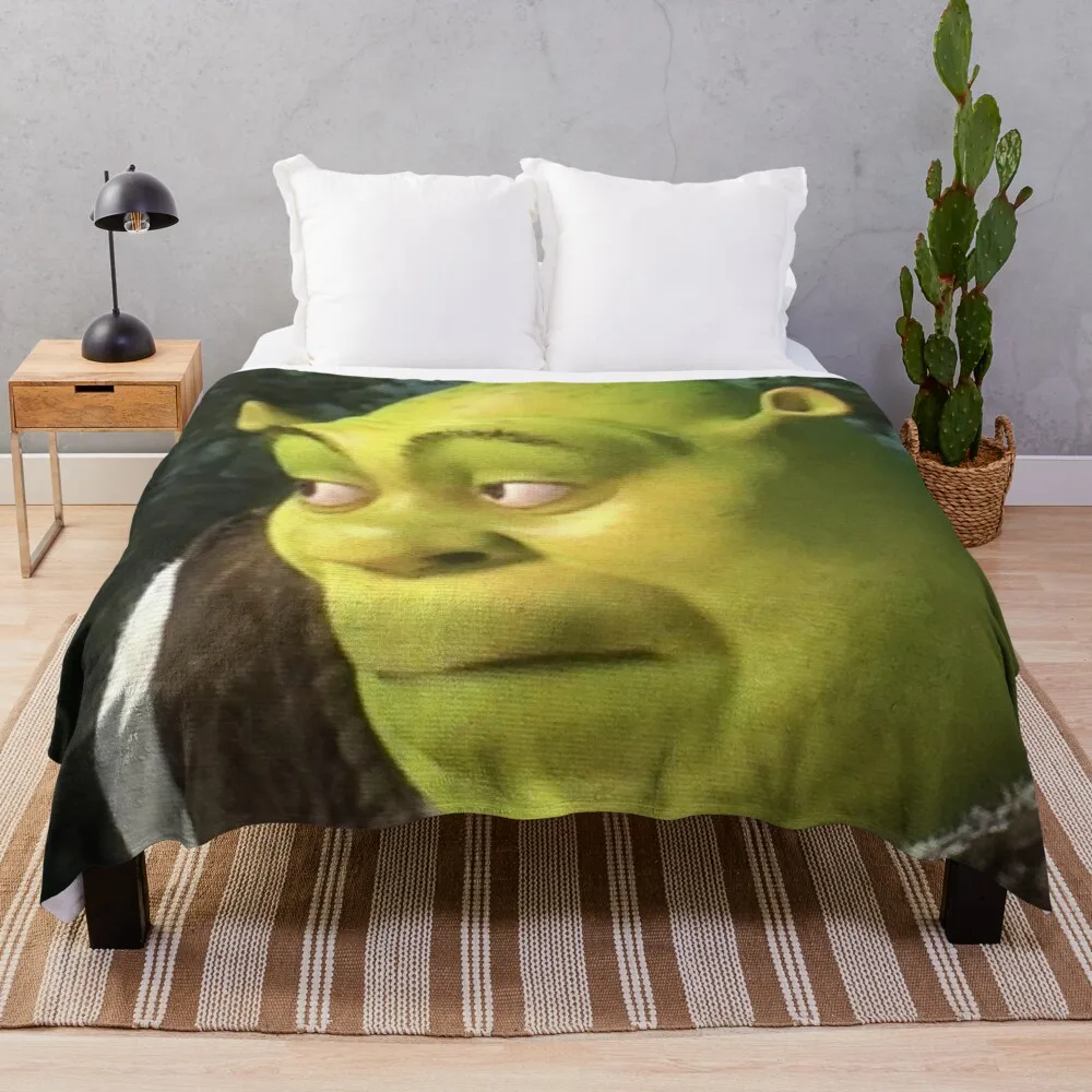 

Shrek meme Throw Blanket Double blanket blanket for travel light knitted plaid double-sided blanket
