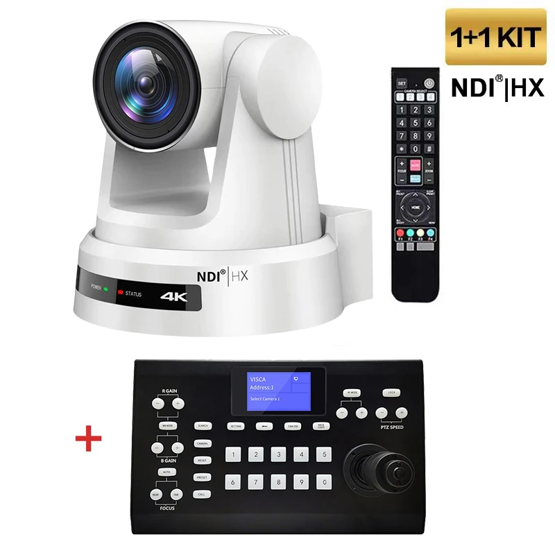 W20NT1 놀라운 방송 1 + 1 키트 = 1 pcs NDI POE 20X PTZ 회의 카메라, sdi hdmi lan usb HD1080P + 1 pcs IP 조이스틱 컨트롤러