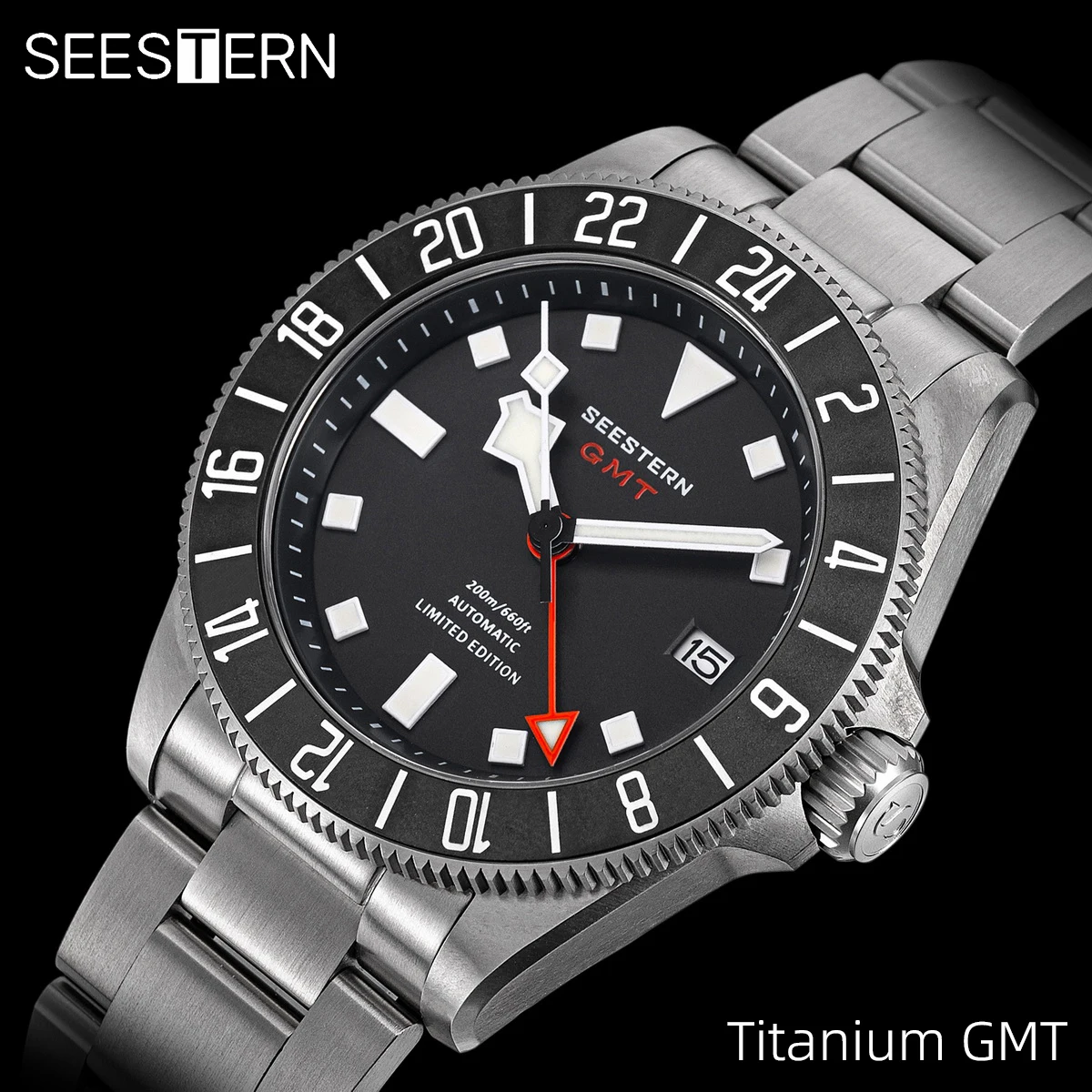 SEESTERN Diver Man Watch Titanium Automatic GMT Mechanical
