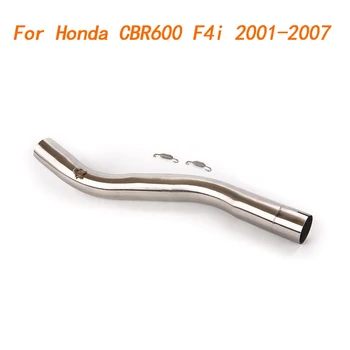 Slip On Motorcycle Exhaust Mid Connect Tube Middle Link Pipe Stainless Steel Exhaust System For Honda CBR600 F4i 2001-2007