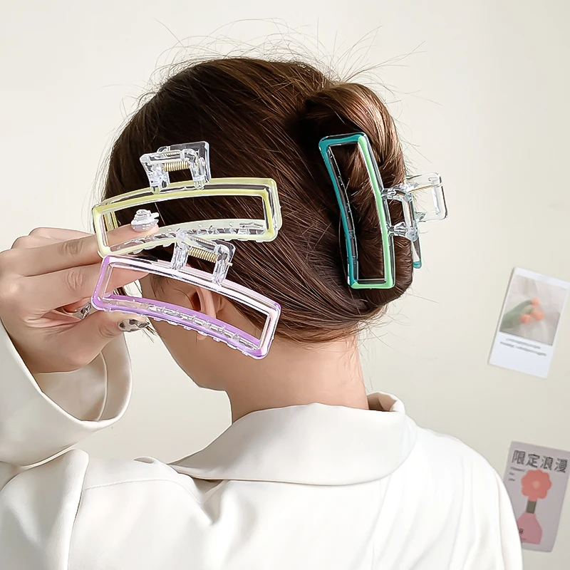 

AISHG Jelly-colored Square Grab Hair Clips Sweet Women Korean Hairpin Temperament Fashion Shark Cawl Clips Girl Hair Accessories