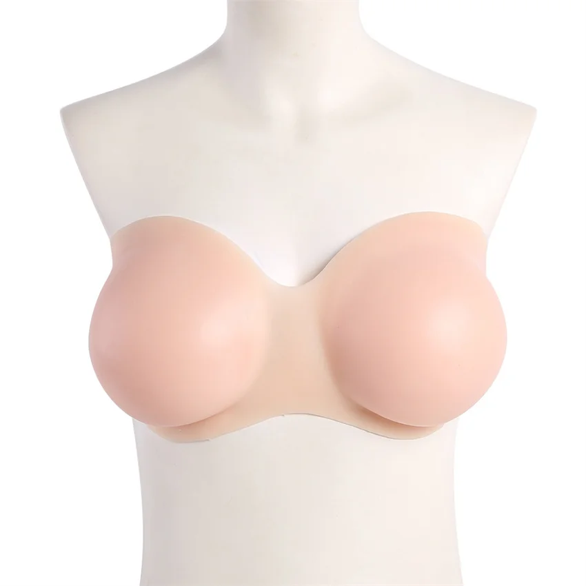 Female Breasts Silicone Strapless Concave Bottom Fake Breasts Female Anchor Fake CD Disguised Breast