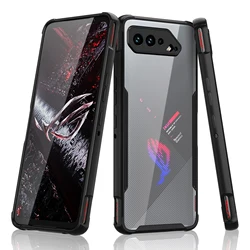 Shockproof Military - Grade Gaming Phone Case with Hard PC Back & Soft TPU Bumper for Asus ROG Phone 5 (Transparent)