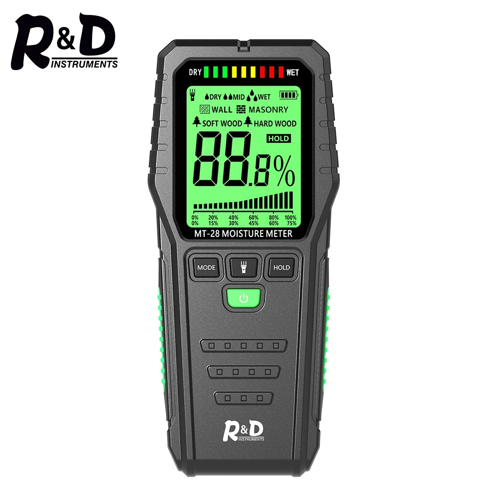 Medidor de humedad de madera Rzmt-10 Lcd Medidor de humedad