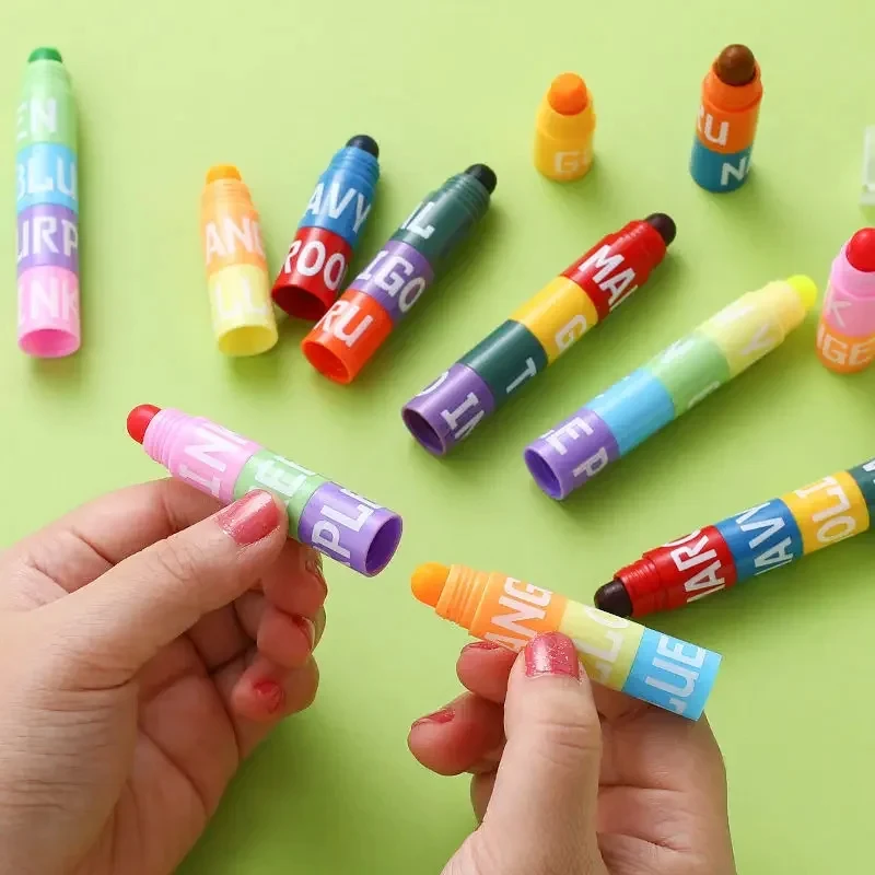 Gel Highlighter Markers 6/12pcs/set Colors Rainbow Mini Splicing Pastel Office School Stationery Painting Mark Art Supplies