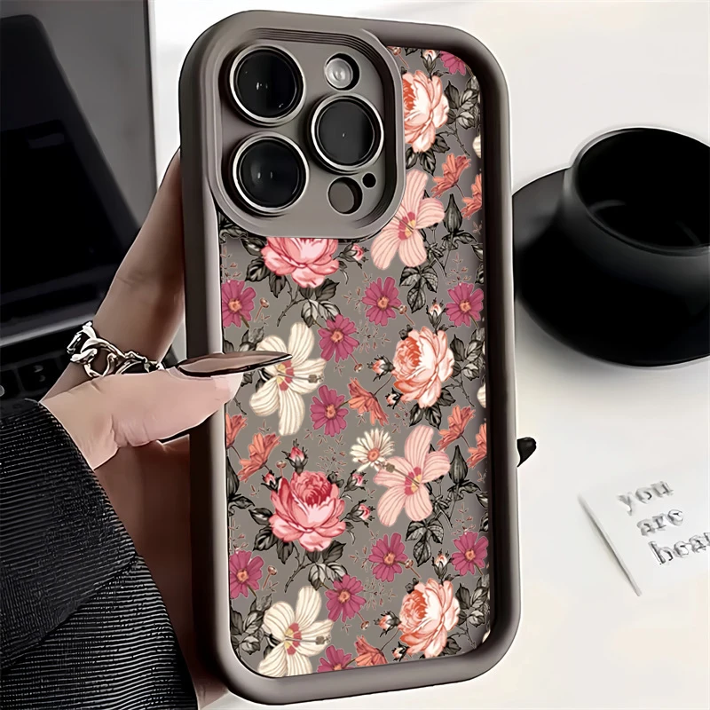 Cute Flower Pattern Silicone Soft Phone Case