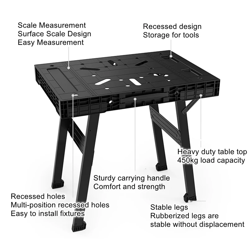 Banco de trabalho dobrável portátil para carpintaria ao ar livre mesa de trabalho para acampamento e escritório