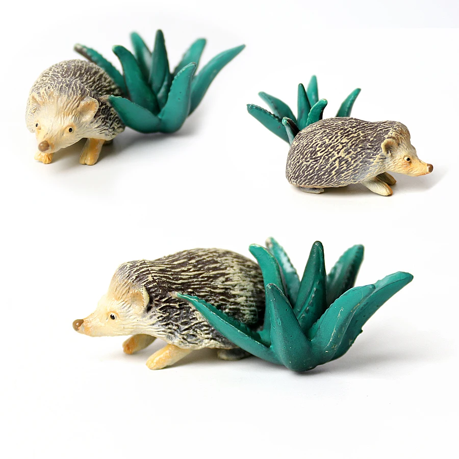 Wildlife Animal Figurines - Hedgehog & Spiny Anteater Desktop Décor Set