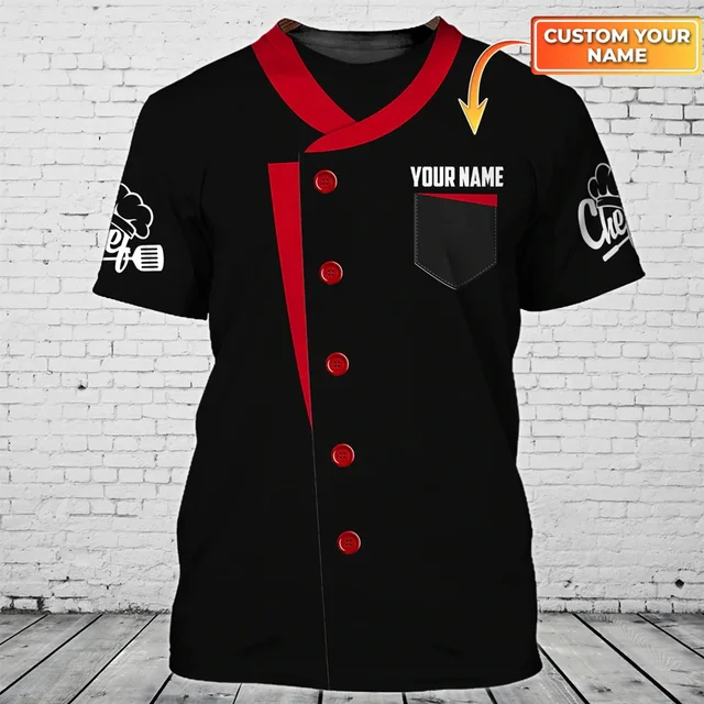Personalized Black Short Sleeve Chef Coat - Men's Small, Custom Embroidery, 65/35 Poly-Cotton Blend