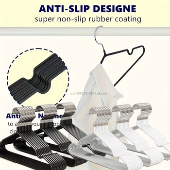 Appendiabiti antiscivolo Appendiabiti per abiti in metallo rivestito Appendiabiti per camicie in metallo resistente con tacche rotonde per abiti 1