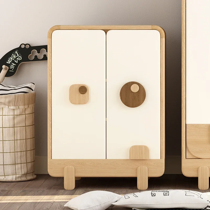 L Solid Wood Chest of Drawers Children Side Cabinet Little Closet Small Cabinet Mini Cartoon Log Locker