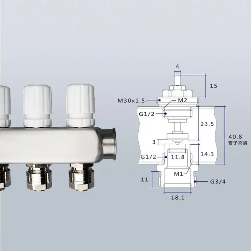 Four Seasons Valve Core Automatic Spring Valve Core For Floor Heating Water Distributor Replacement Tool For Underfloor Heating