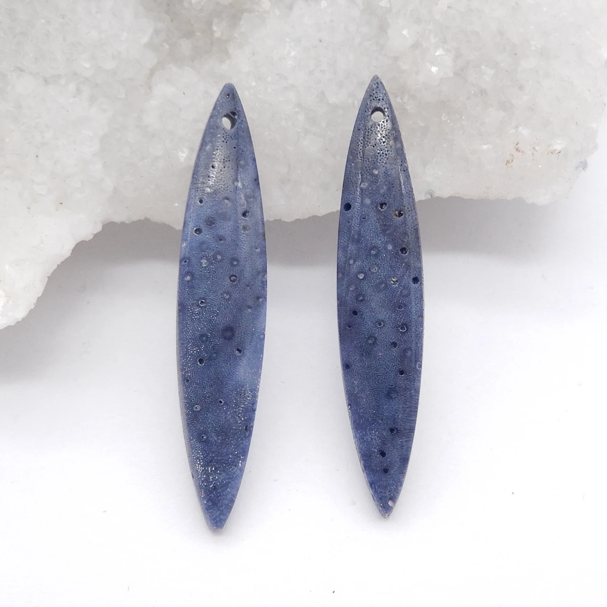 

Natural Blue Coral Marquise Earrings for Women, Gemstone Earrings Beads for Jewelry Making