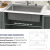 33x22 Kitchen Sinks Workstation, Drop In Stainless Steel Single Bowl Handmade Topmount Kitchen Sink w/Cutting Board 6