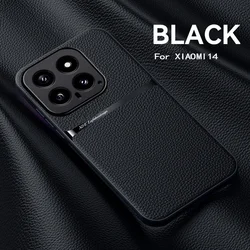 Luxury Magnetic Leather Back Cover with Full Protection for Xiaomi 14 5G (Black)