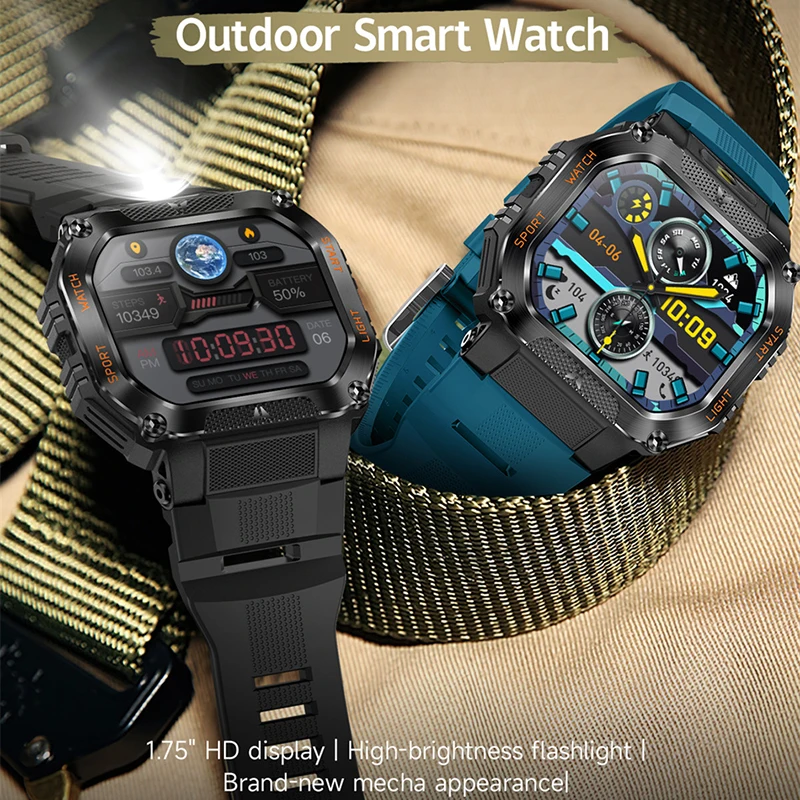 2025 New Sports Smart Watch Man 30 ATM Waterproof 1.75 Inch HD Screen Bluetooth Call 100+ Sports Mode Compass Smartwatch Men