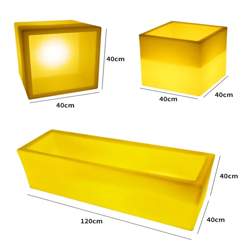New Arrivial Led furniture Waterproof Led display case 40CMx40CMx40CM colorful changed Rechargeable cabinet bar kTV disco party