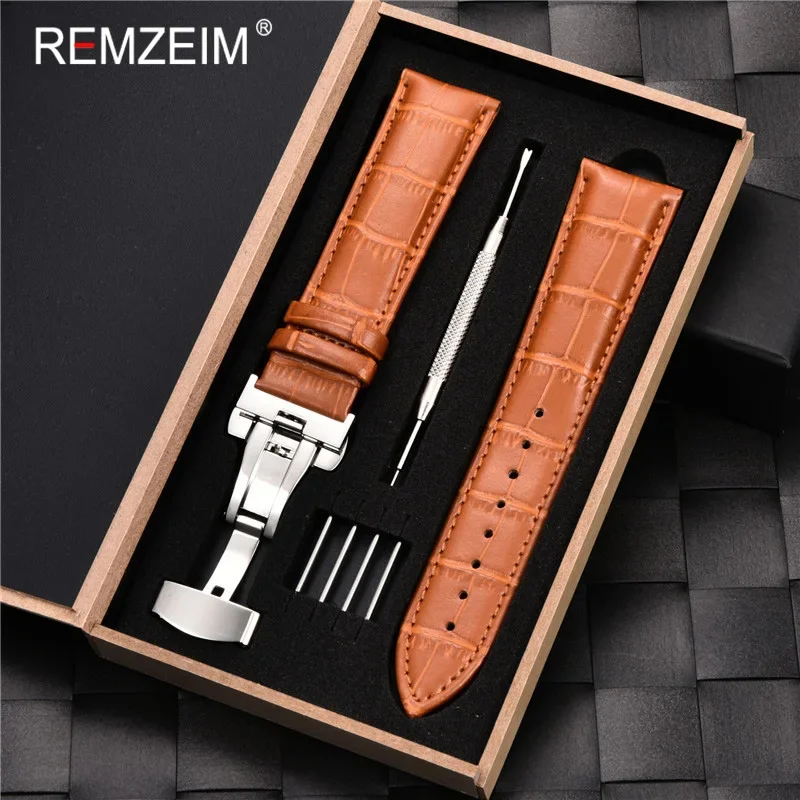 Luxury Calf Genuine Leather Watch Strap with Gift Box