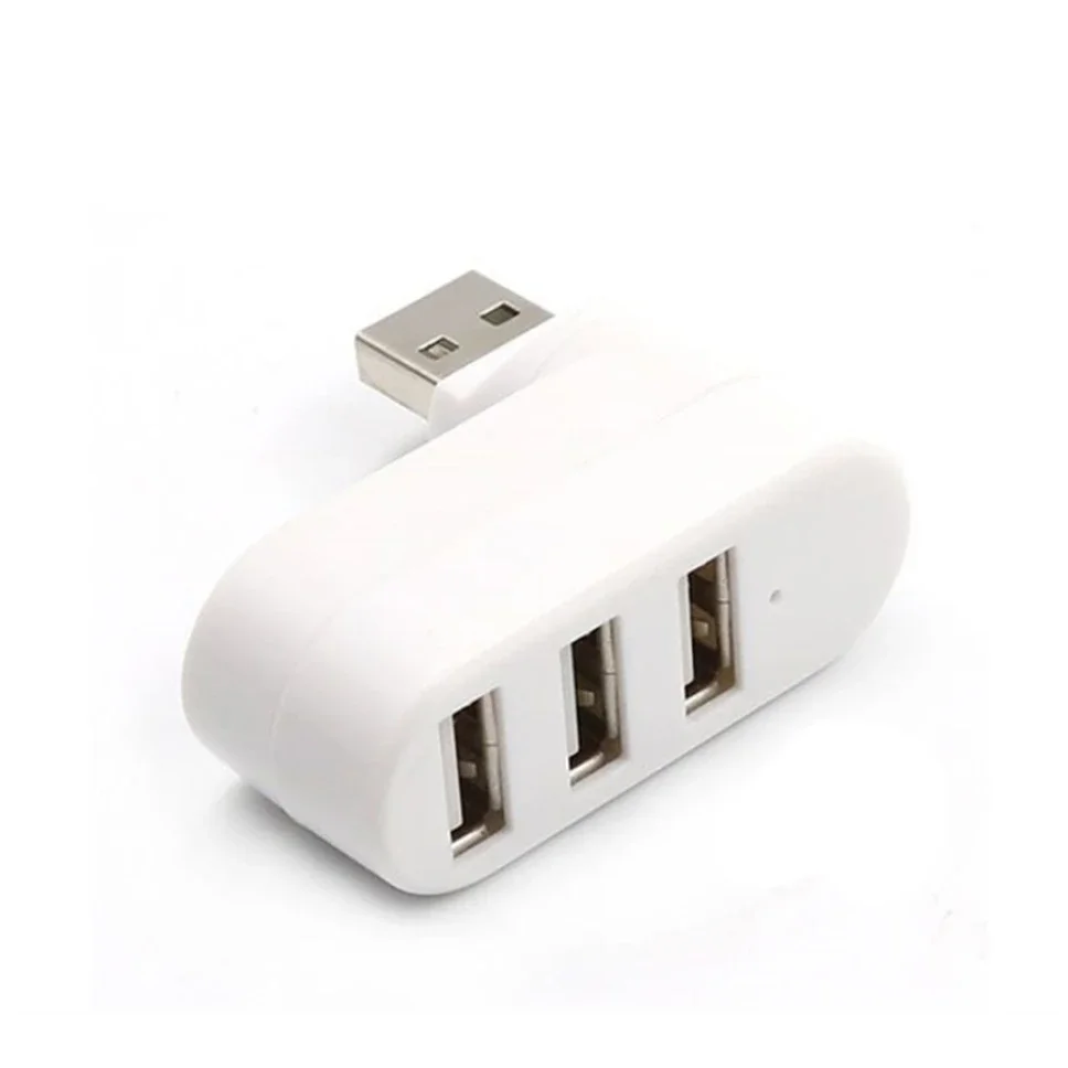 Adaptador USB Hub 2,0, divisor giratorio de 3 puertos USB 2,0, divisor expansor múltiple para ordenador, PC, portátil, disco U, Mini Accesorios
