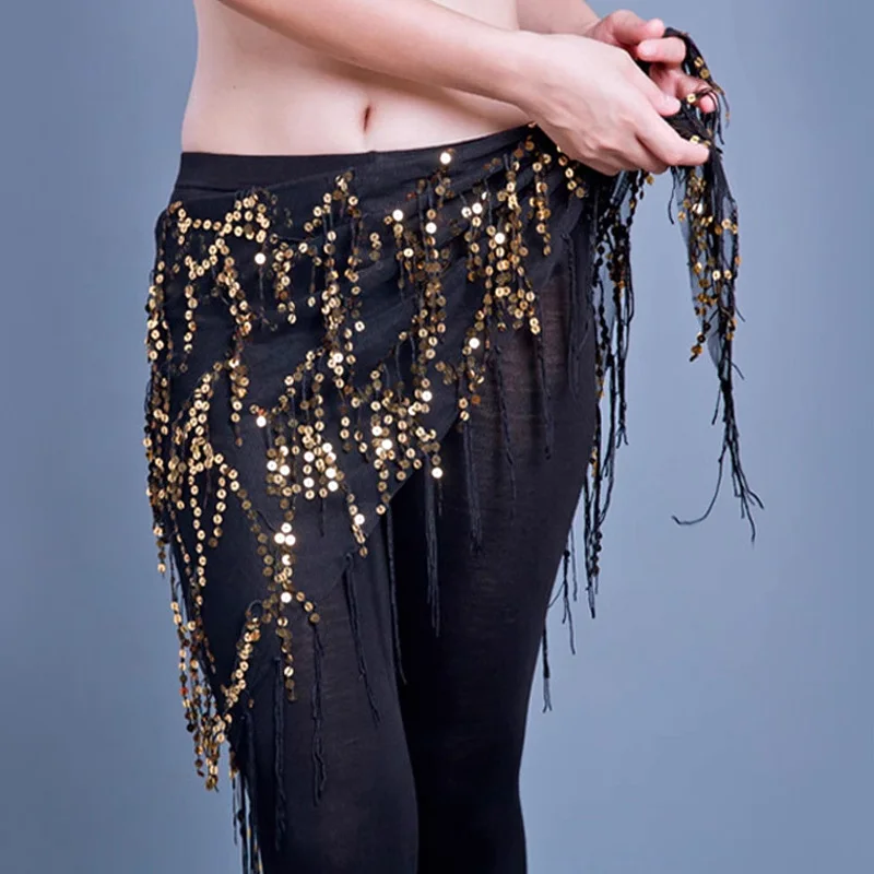 

Dancer's Sequin Tassel Waist Scarf New Style Belly Dance Waist Chain Hip Scarf Bellydance Coins Belt Dancing Waist Belt