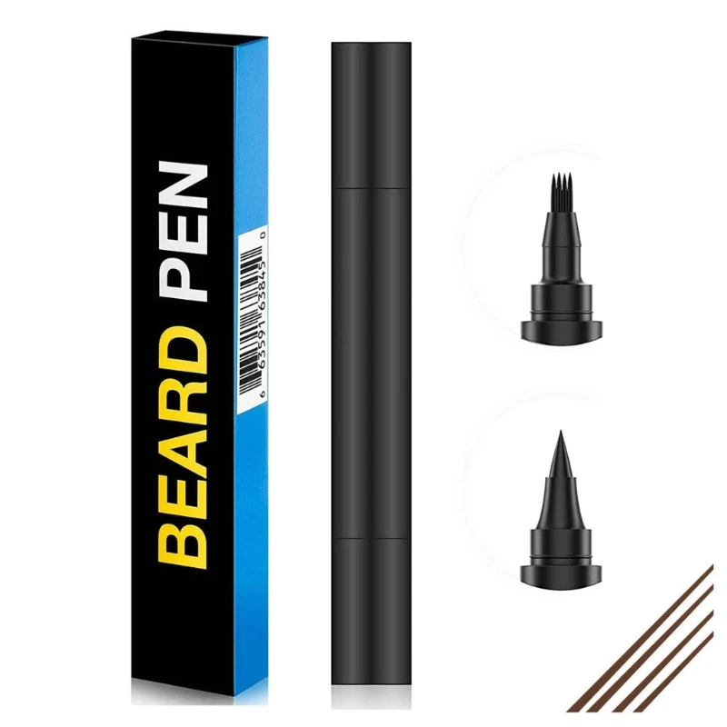 

50LD Beard Pen Beard Filler Pencil Mustache Hair Lines Growth Volume Brush Women Eyebrow Coloring Styling Enhance Makeup Tool