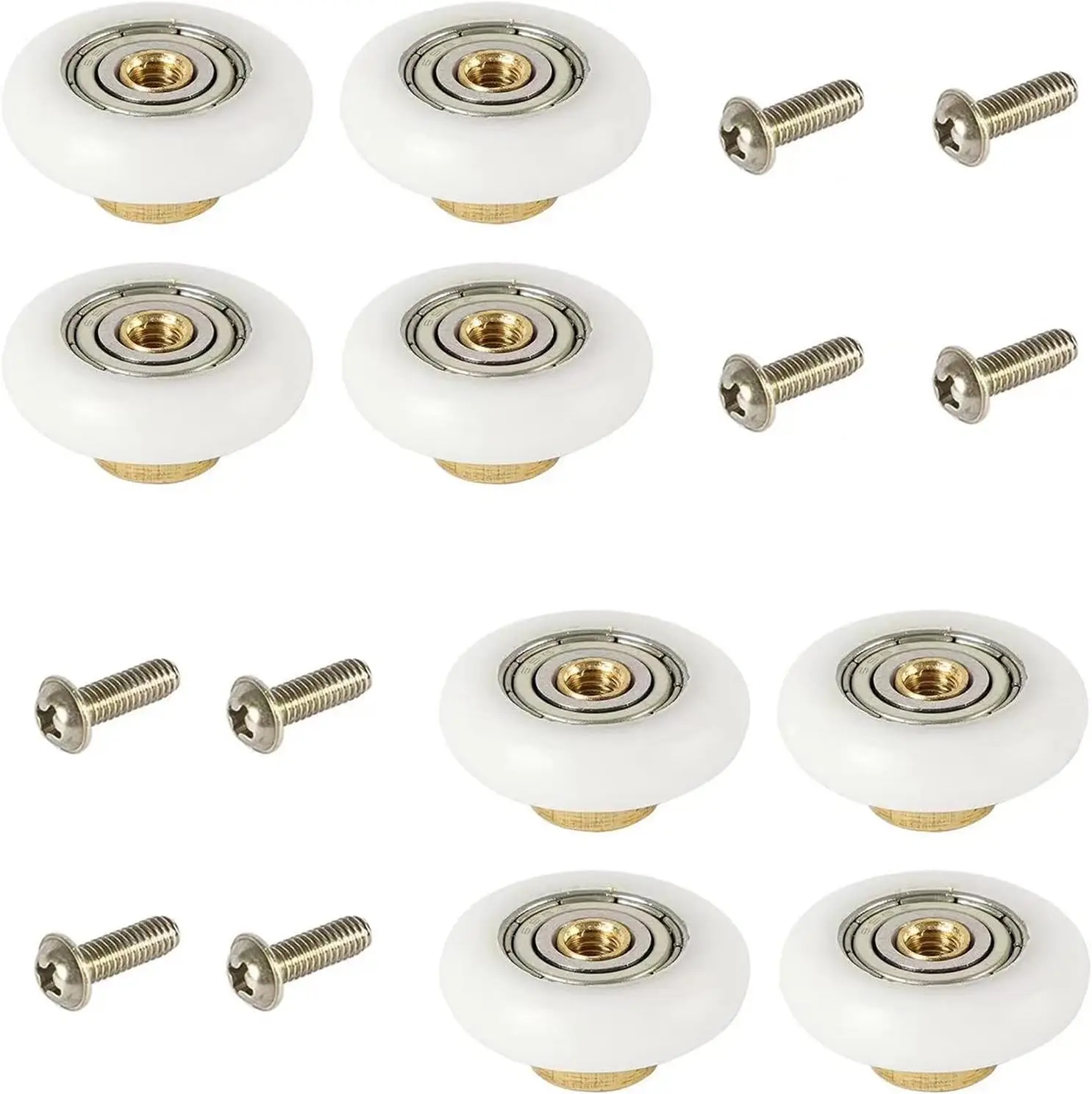 

8PCS Shower Door Rollers Runners Wheels Replacement Part Bathroom Glass Door Runner Sliding Shower Door Roller Wheel,19MM